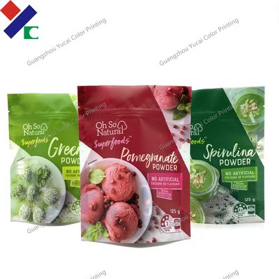 Heat Seal Stand Up Zipper Pouch Hemp Flavour Powder Food Packaging Bag With 