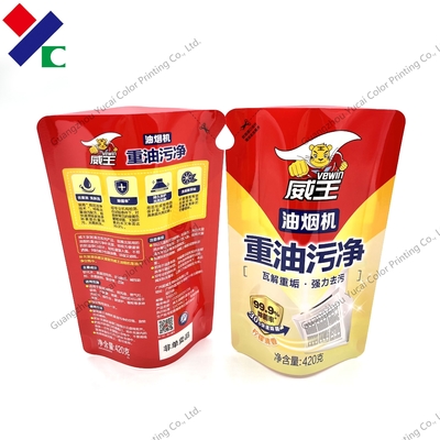 CMYK Stand Up Zipper Pouch With Spout For Laundry Detergent 420g