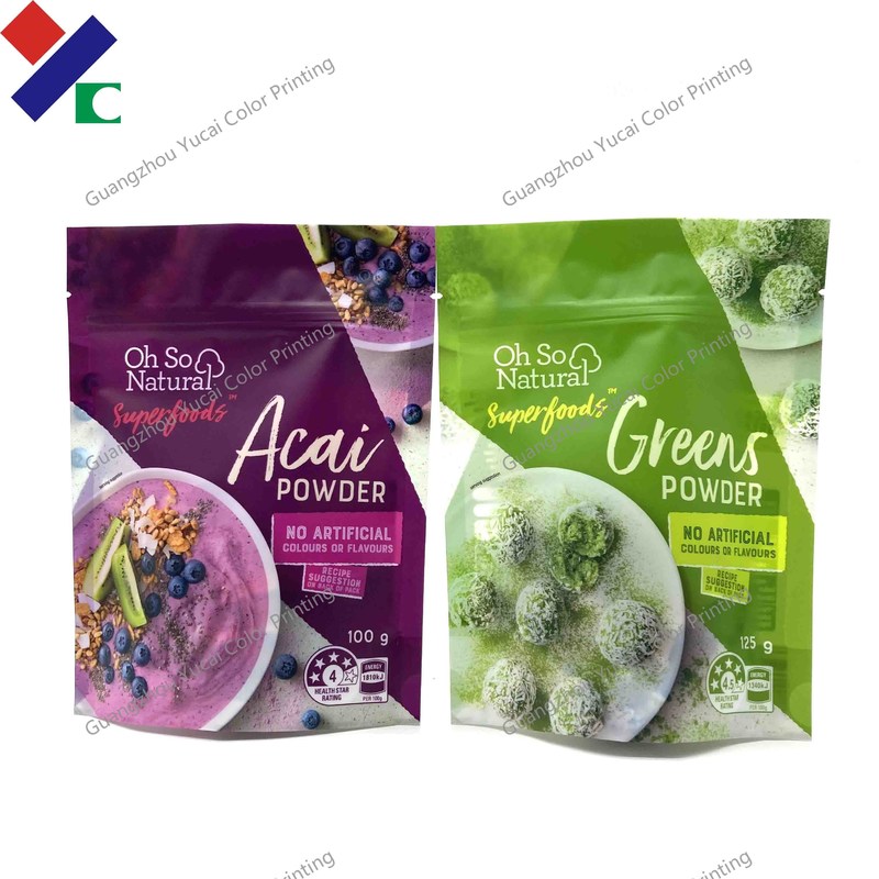 Heat Seal Stand Up Zipper Pouch Hemp Flavour Powder Food Packaging Bag With 